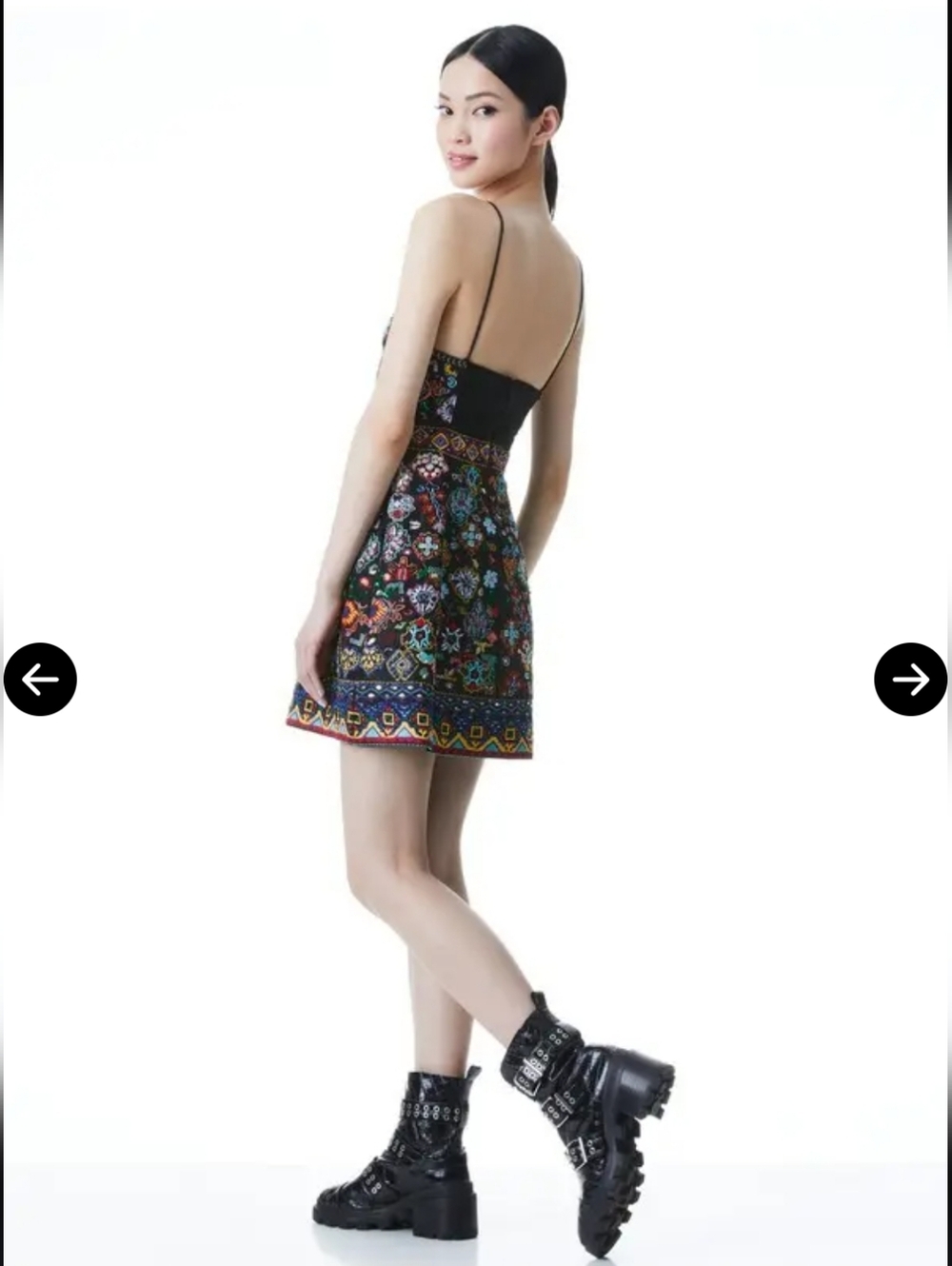 Alice & Olivia By Stacey Bendel Florencia Embellished Mini Dress Sz 12 - Picture 3 of 11